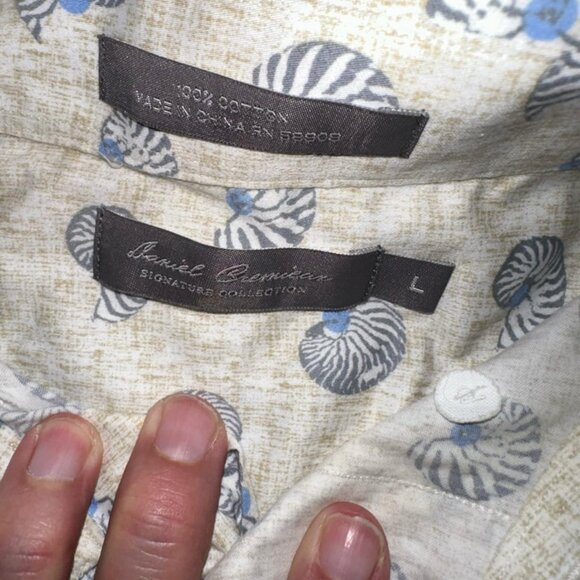 Daniel Cremieux SIGNATURE‎ Sea Shell Short Sleeve Mens Shirt L EUC - Picture 5 of 5